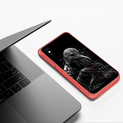 Чехол iPhone XS Max матовый Slipknot - Stay and bleeding / 3D-Красный – фото 3
