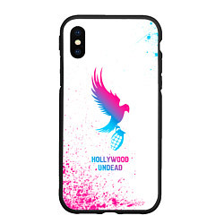 Чехол iPhone XS Max матовый Hollywood Undead neon gradient style, цвет: 3D-черный