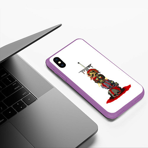 Чехол iPhone XS Max матовый Гроза орков / 3D-Фиолетовый – фото 3