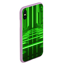 Чехол iPhone XS Max матовый Зеленые световые объекты, цвет: 3D-сиреневый — фото 2
