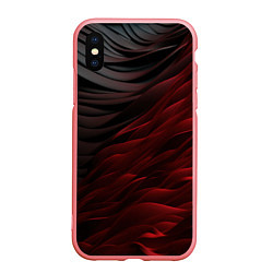 Чехол iPhone XS Max матовый Темно-красная текстура, цвет: 3D-баблгам