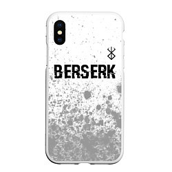 Чехол iPhone XS Max матовый Berserk glitch на светлом фоне: символ сверху, цвет: 3D-белый