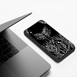 Чехол iPhone XS Max матовый Киберпанк-модерн, цвет: 3D-черный — фото 2