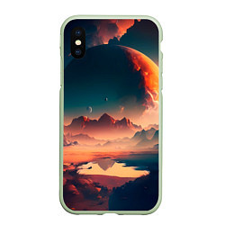 Чехол iPhone XS Max матовый Неизвестная планета, цвет: 3D-салатовый