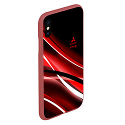 Чехол iPhone XS Max матовый Mitsubishi emblem Митсубиши, цвет: 3D-красный — фото 2