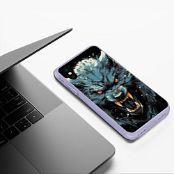Чехол iPhone XS Max матовый Fantasy blue wolf, цвет: 3D-светло-сиреневый — фото 2