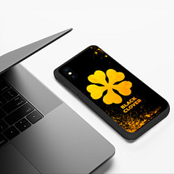 Чехол iPhone XS Max матовый Black Clover - gold gradient, цвет: 3D-черный — фото 2