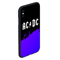 Чехол iPhone XS Max матовый AC DC purple grunge, цвет: 3D-черный — фото 2