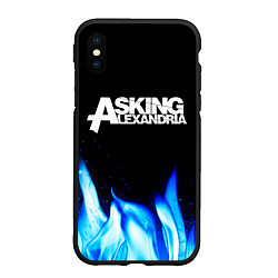 Чехол iPhone XS Max матовый Asking Alexandria blue fire, цвет: 3D-черный