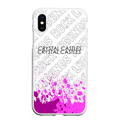 Чехол iPhone XS Max матовый Crystal Castles rock legends: символ сверху, цвет: 3D-белый