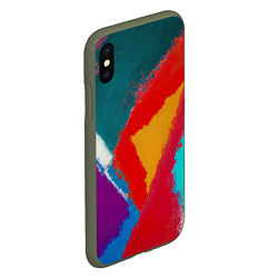 Чехол iPhone XS Max матовый Стеклянное мозаичное, цвет: 3D-темно-зеленый — фото 2