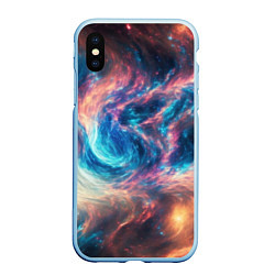 Чехол iPhone XS Max матовый Космические узоры необычные, цвет: 3D-голубой