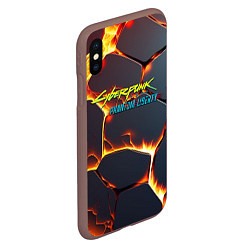 Чехол iPhone XS Max матовый Cyberpunk 2077 phantom liberty logo, цвет: 3D-коричневый — фото 2