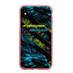 Чехол iPhone XS Max матовый Cyberpunk 2077 phantom liberty abstract logo, цвет: 3D-баблгам