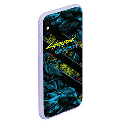 Чехол iPhone XS Max матовый Cyberpunk 2077 phantom liberty abstract logo, цвет: 3D-светло-сиреневый — фото 2