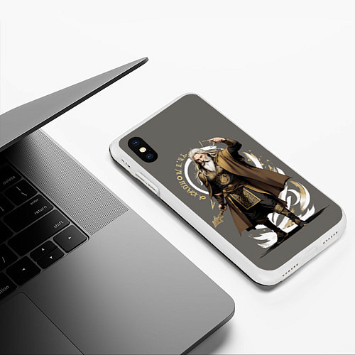 Чехол iPhone XS Max матовый Бог Odin - мифы древних славян / 3D-Белый – фото 3