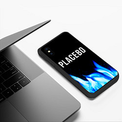 Чехол iPhone XS Max матовый Placebo blue fire, цвет: 3D-черный — фото 2