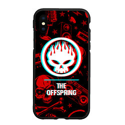 Чехол iPhone XS Max матовый The Offspring rock glitch, цвет: 3D-черный