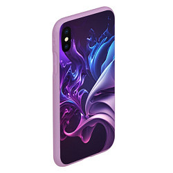 Чехол iPhone XS Max матовый Сине-фиолетовый всплеск, цвет: 3D-сиреневый — фото 2