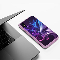 Чехол iPhone XS Max матовый Сине-фиолетовый всплеск, цвет: 3D-сиреневый — фото 2