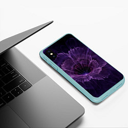 Чехол iPhone XS Max матовый Midjourney Неоновый цветок, цвет: 3D-мятный — фото 2