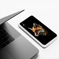 Чехол iPhone XS Max матовый Вышивка Лисa, цвет: 3D-белый — фото 2