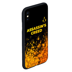 Чехол iPhone XS Max матовый Assassins Creed - gold gradient: символ сверху, цвет: 3D-черный — фото 2