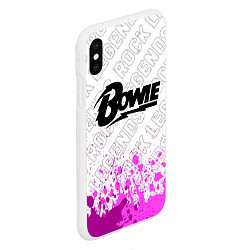 Чехол iPhone XS Max матовый David Bowie rock legends: символ сверху, цвет: 3D-белый — фото 2