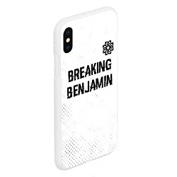 Чехол iPhone XS Max матовый Breaking Benjamin glitch на светлом фоне: символ с, цвет: 3D-белый — фото 2