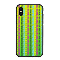 Чехол iPhone XS Max матовый Abstraction green, цвет: 3D-черный