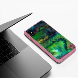 Чехол iPhone XS Max матовый Green style, цвет: 3D-малиновый — фото 2