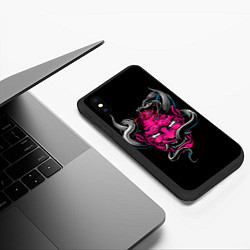 Чехол iPhone XS Max матовый Demon with snake, цвет: 3D-черный — фото 2