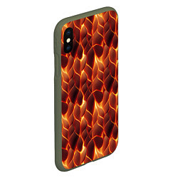 Чехол iPhone XS Max матовый Огненная мозаичная текстура, цвет: 3D-темно-зеленый — фото 2