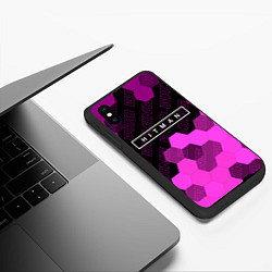 Чехол iPhone XS Max матовый Hitman pro gaming: символ сверху, цвет: 3D-черный — фото 2