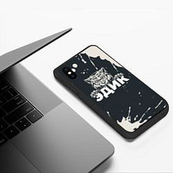 Чехол iPhone XS Max матовый Эдик зубастый волк, цвет: 3D-черный — фото 2