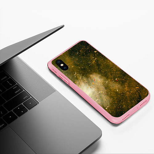 Чехол iPhone XS Max матовый Золотистый туман и краски / 3D-Баблгам – фото 3