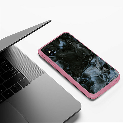 Чехол iPhone XS Max матовый Тьма и лёд / 3D-Малиновый – фото 3