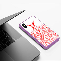 Чехол iPhone XS Max матовый Киберпанк-red, цвет: 3D-фиолетовый — фото 2