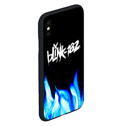 Чехол iPhone XS Max матовый Blink 182 blue fire, цвет: 3D-черный — фото 2