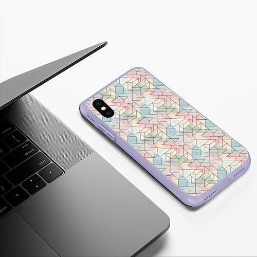 Чехол iPhone XS Max матовый Ornament / 3D-Светло-сиреневый – фото 3