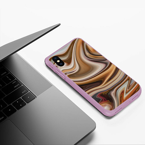 Чехол iPhone XS Max матовый Chocolate fantasy / 3D-Сиреневый – фото 3