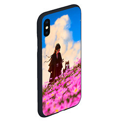 Чехол iPhone XS Max матовый Девушка самурай и сиба ину, цвет: 3D-черный — фото 2