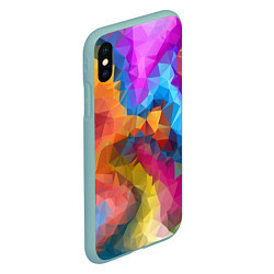 Чехол iPhone XS Max матовый Super colors, цвет: 3D-мятный — фото 2