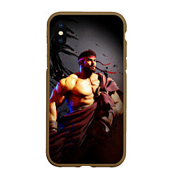 Чехол iPhone XS Max матовый Street Fighter: Ryu, цвет: 3D-коричневый