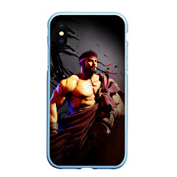 Чехол iPhone XS Max матовый Street Fighter: Ryu, цвет: 3D-голубой