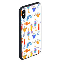 Чехол iPhone XS Max матовый Рыбалочка, цвет: 3D-черный — фото 2