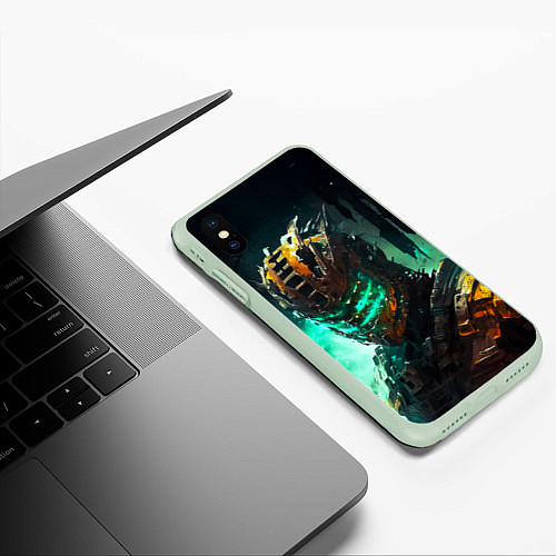 Чехол iPhone XS Max матовый Dead Space horror / 3D-Салатовый – фото 3