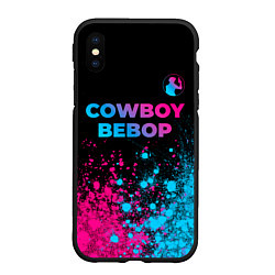 Чехол iPhone XS Max матовый Cowboy Bebop - neon gradient: символ сверху