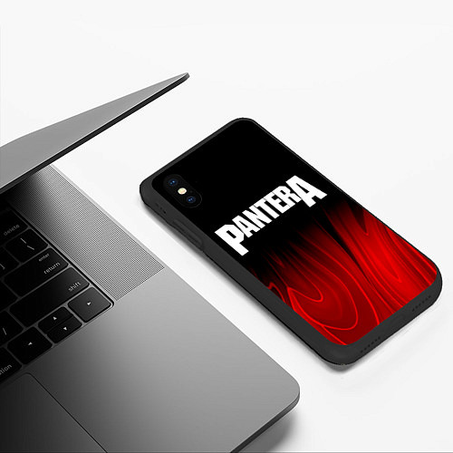 Чехол iPhone XS Max матовый Pantera red plasma / 3D-Черный – фото 3