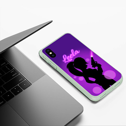 Чехол iPhone XS Max матовый Futurama: Лила / 3D-Салатовый – фото 3